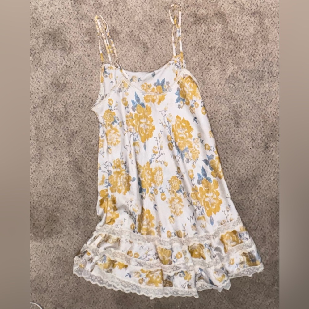 Free People Floral Mini Dress in Yellow and Blue - Picture 5 of 10